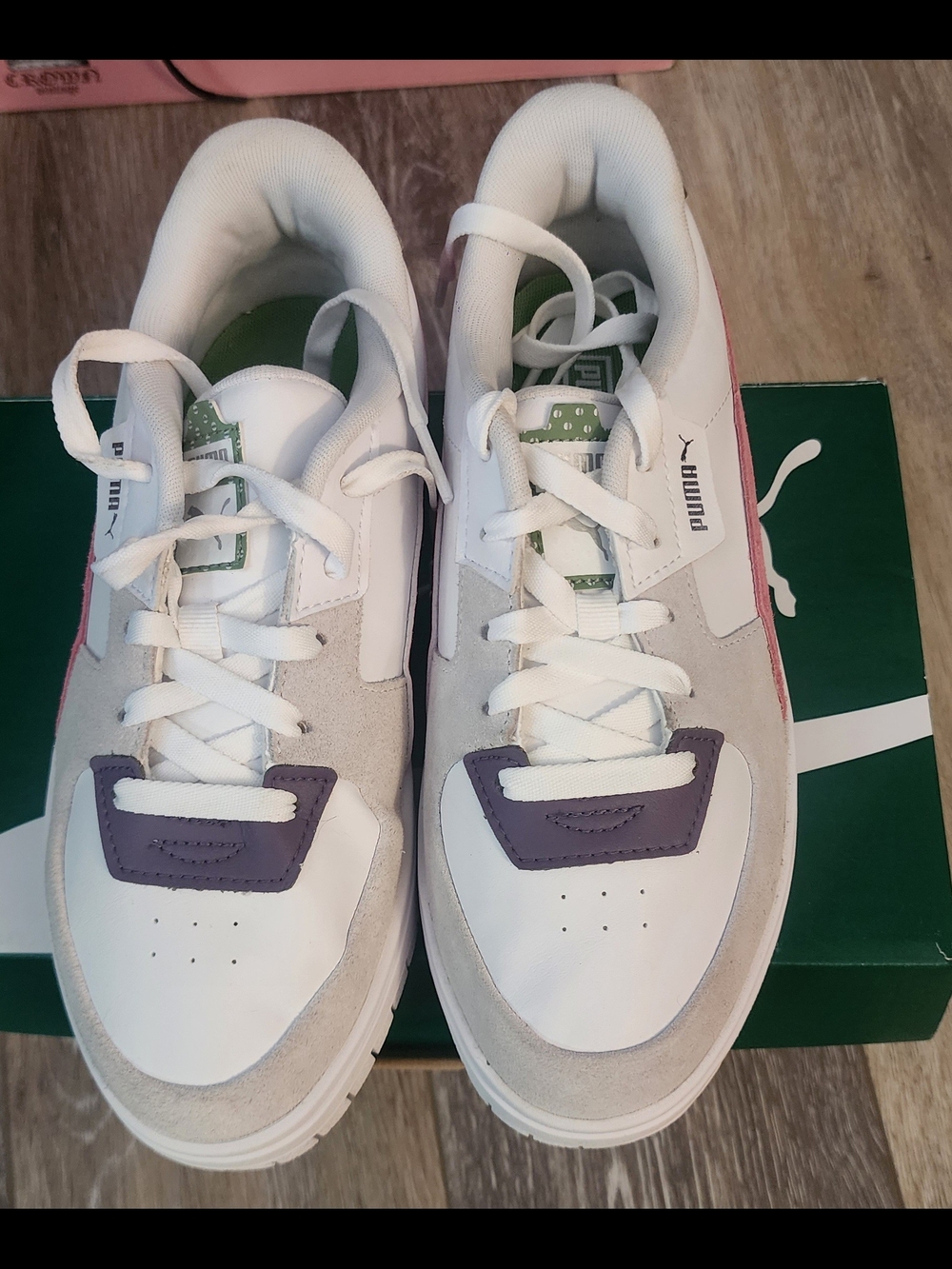 Puma White Sneakers with Purple Accent